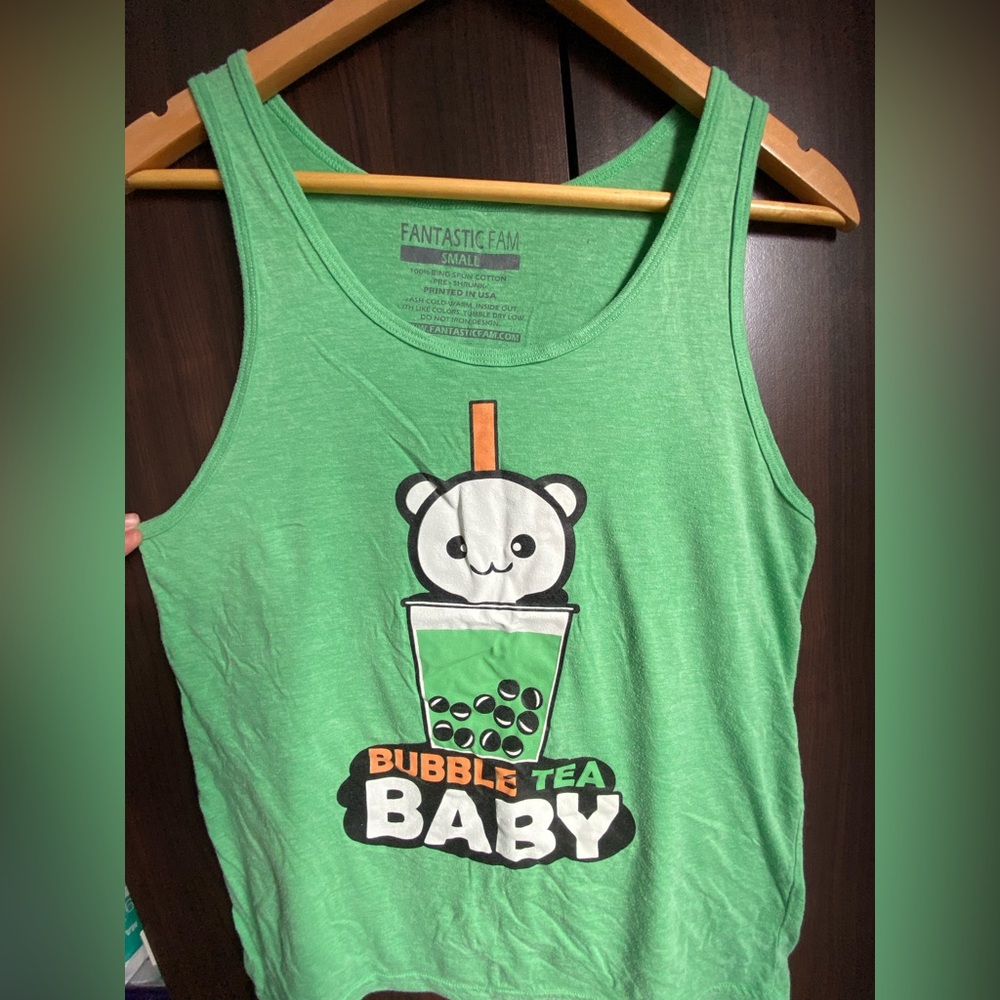 Fantastic Fam Green Bubble Tea Tank Top
